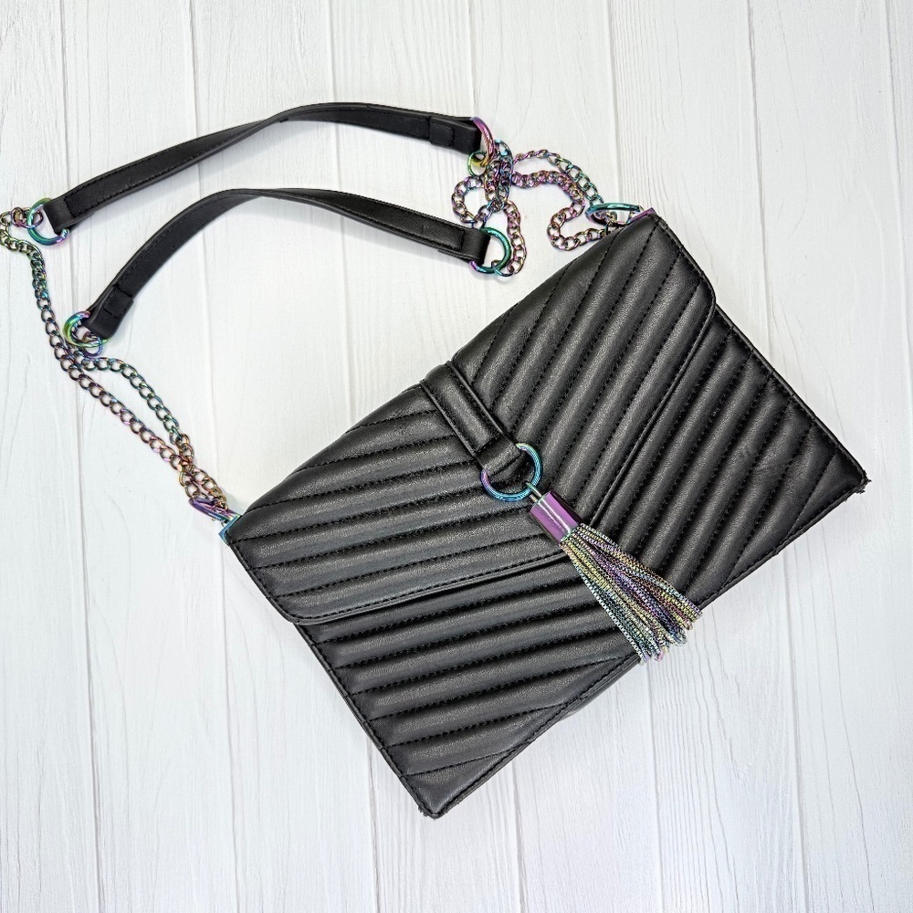 INC Black Quilted Convertible Bag – Vegan Leather